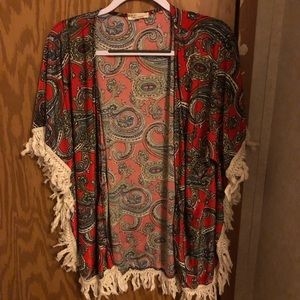 Cardigan with fringe